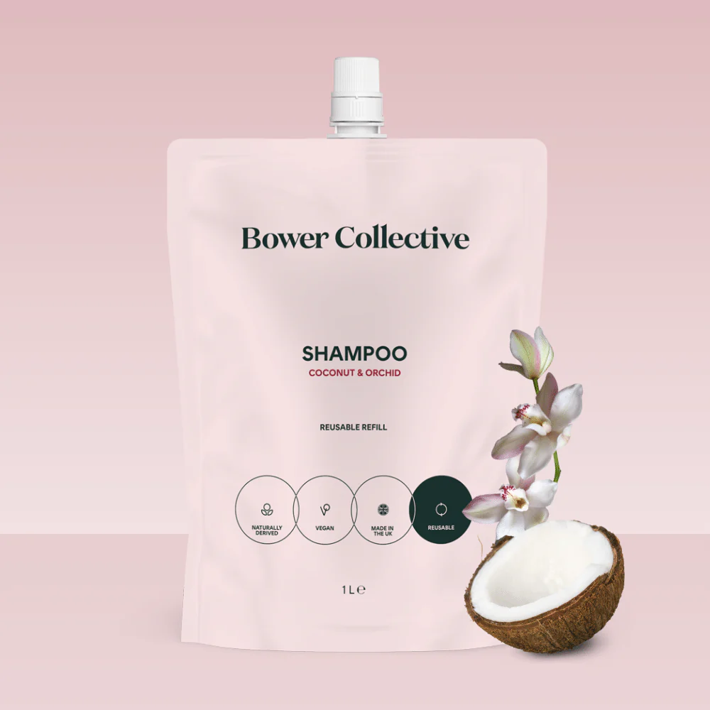 Bower Shampoo Refill - Coconut & Orchid 1L - Image 4