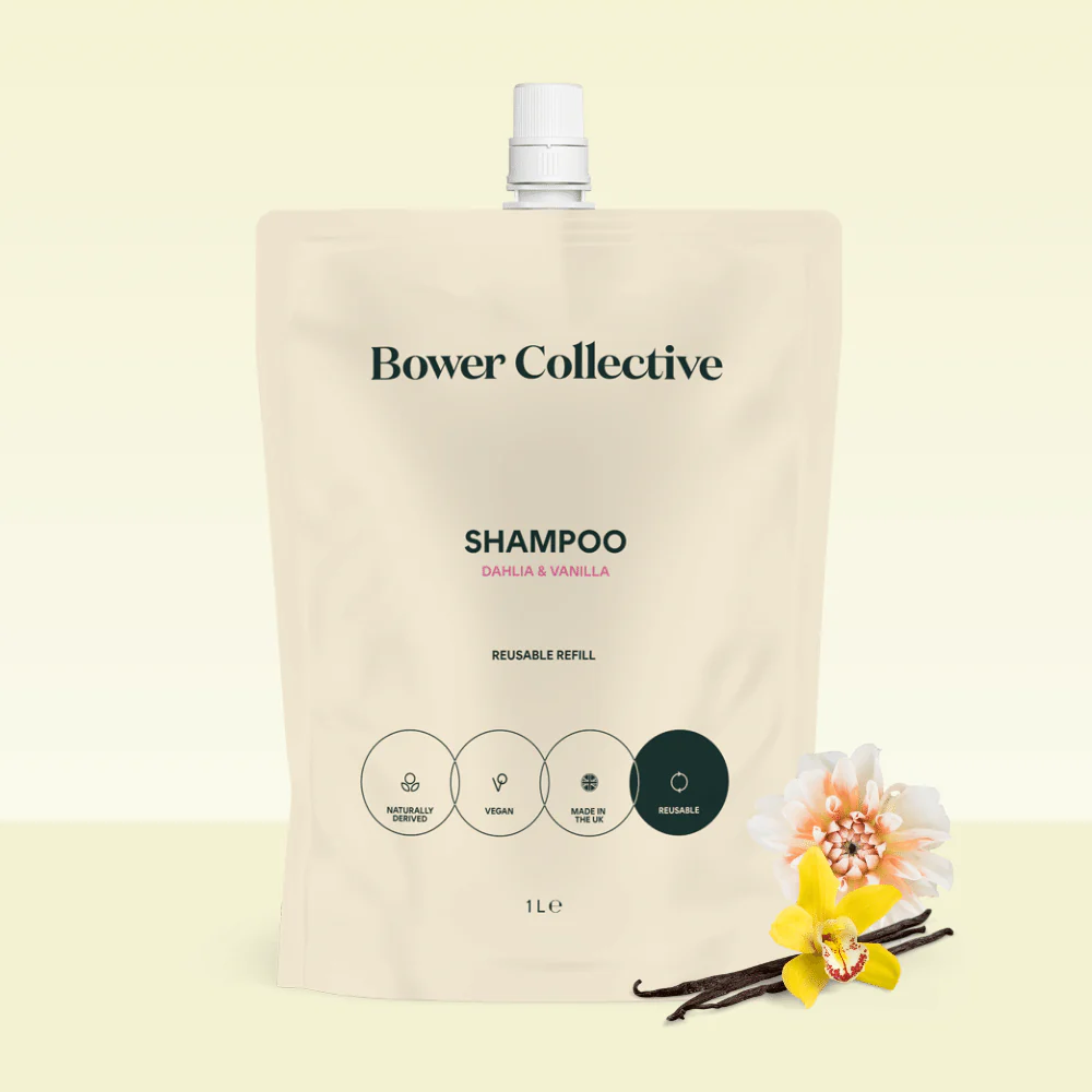 Bower Shampoo Refill – Dahlia & Vanilla 1L - Image 4